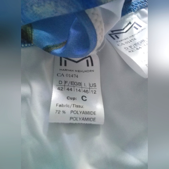 Maryan Mehlhorn Stylish Blue Under Wired Bikini 12 34C NWOT - Picture 4 of 4